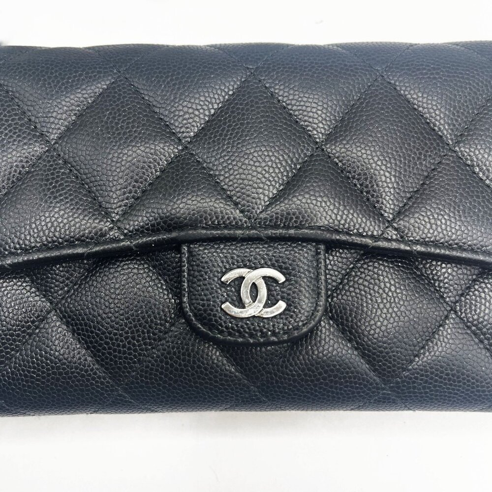 Authentic CHANEL CC Classic Caviar Flap Wallet on Chain Shoulder Crossbody Black - Picture 8 of 16